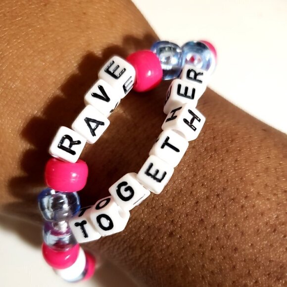 Rave Together Stay Together Couples Kandi Bracelet Set - Picture 4 of 5